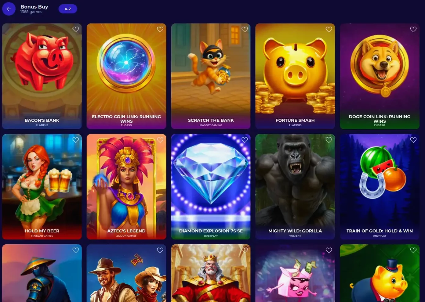 Каталог игр Драгон Мани